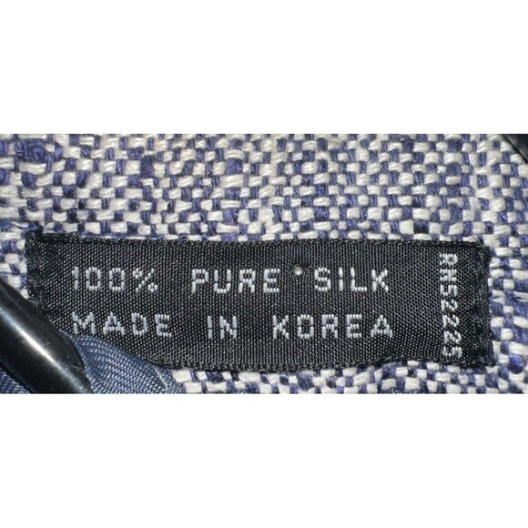 Vintage Ashford and Reede 100% Pure Silk Tweed Sport Coat Blazer Navy&White 44R - Picture 2 of 9